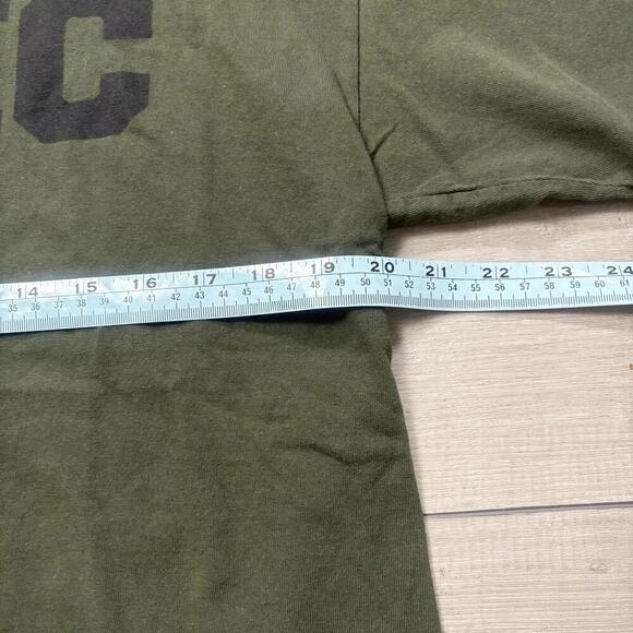 VTG USMC Military T-Shirt Olive Green Bayside Tag Large Made in USA Marines Y2K - Picture 5 of 6